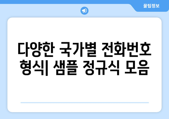 정규표현식으로 전화번호/핸드폰 번호 추출하기| 다양한 국가별 샘플 정규식 |  정규표현식, 전화번호, 핸드폰 번호, 추출, 샘플, 국가별