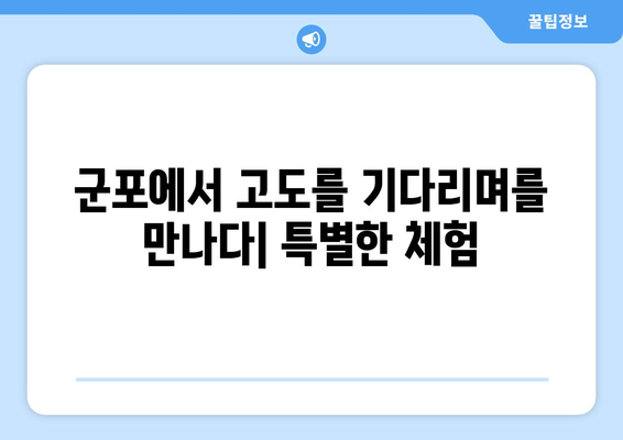 "고도를 기다리며" 군포에서 만나는 특별한 매력 | 군포 가볼 만한 곳, 여행, 문화, 맛집, 즐길거리