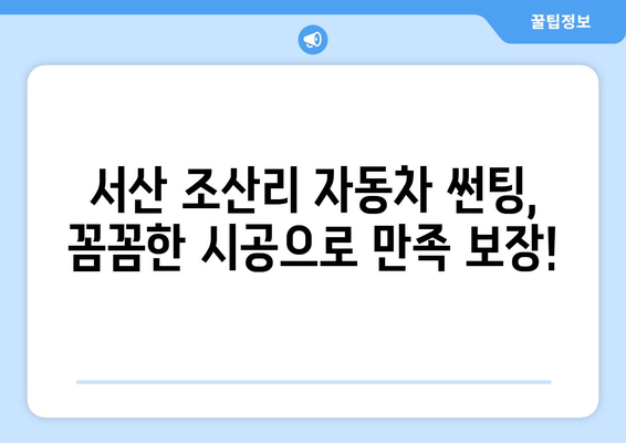 서산시 조산리 자동차 썬팅 잘하는 곳 추천 | 꼼꼼한 시공, 합리적인 가격, 후기 확인