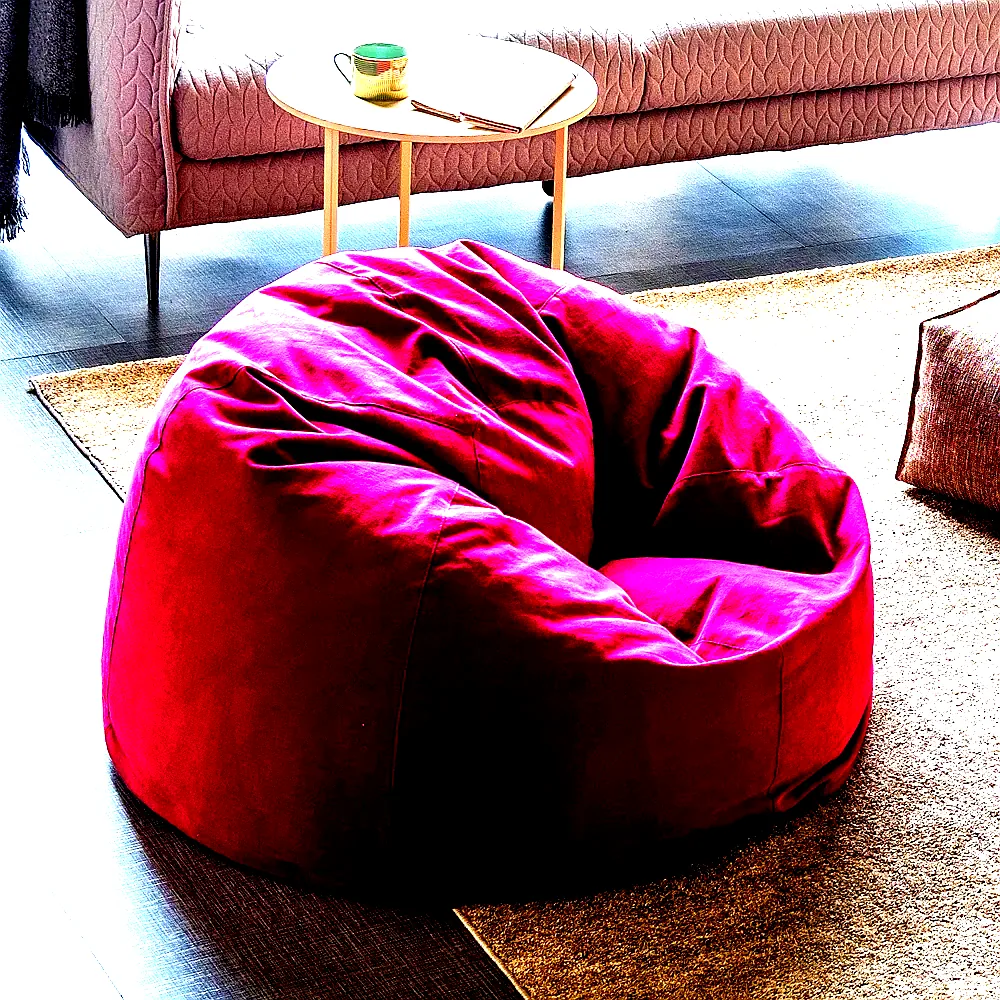 폴리몰리 904C 코튼 1인용 빈백 소파 순면 수유 의자, 클래식 오렌지 (메시속커버) 이미지 2